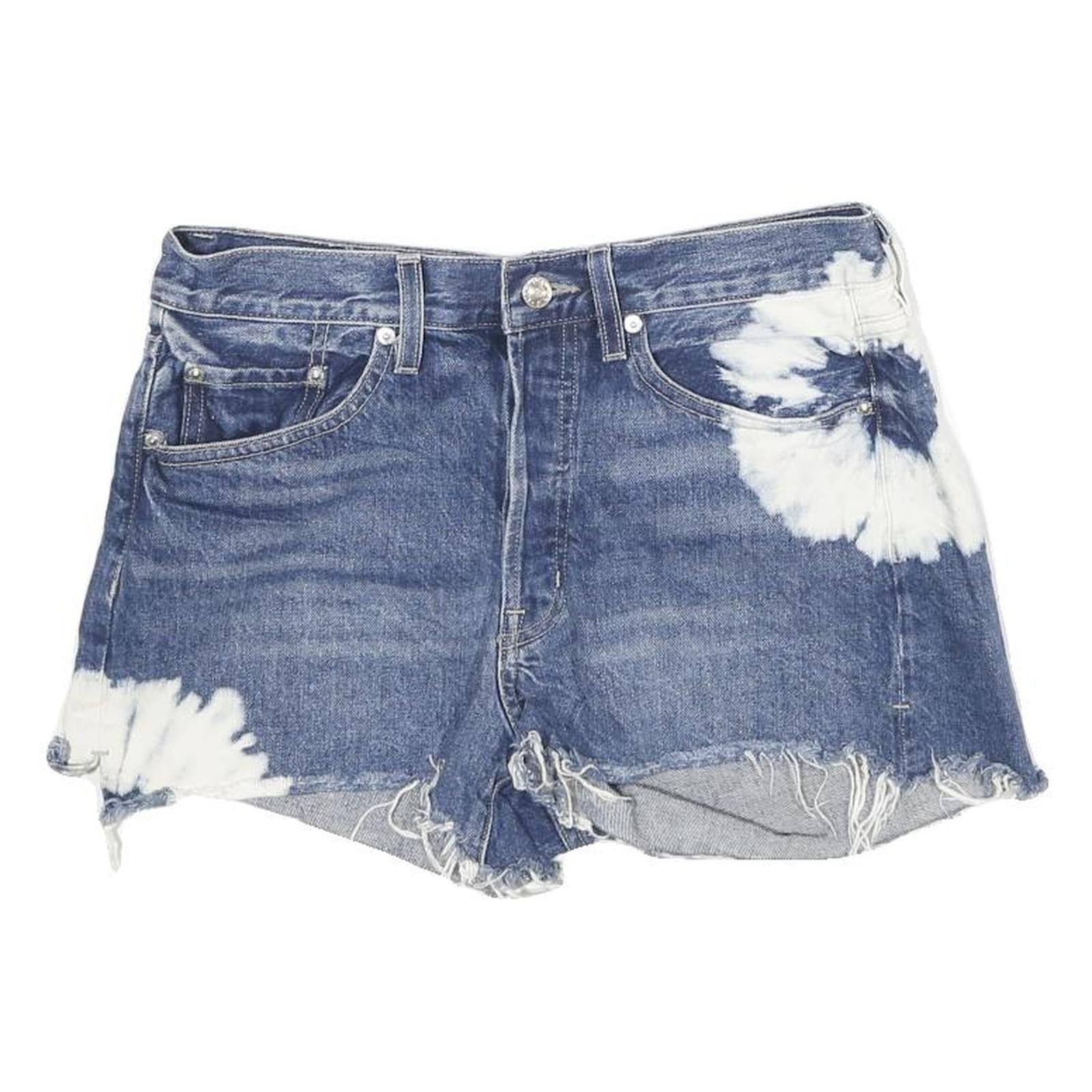 EDWIN Womens Denim Blue Tie-Dye Casual Shorts S W28 Summer Distressed Refurbished - N/A refurbished available on Cerqular