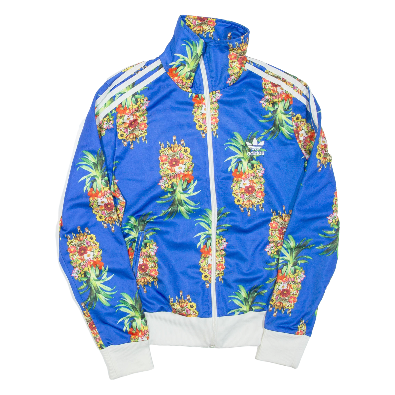 ADIDAS Womens Track Jacket Blue Floral UK 16 Refurbished - N/A refurbished available on Cerqular