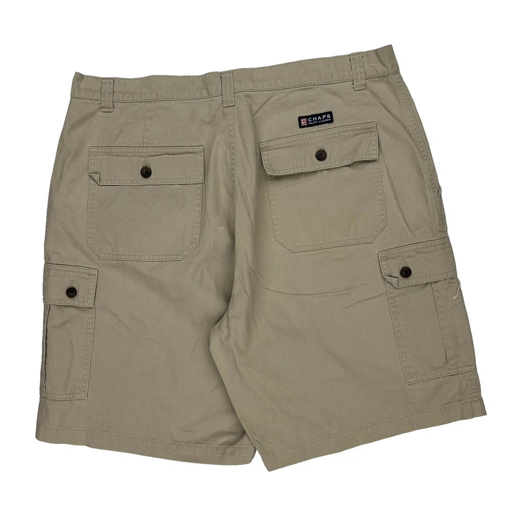 Chaps Ralph Lauren Cargo Shorts - 36W 8L Beige Cotton Refurbished - Thrifted (note: this is a term often used to describe second- refurbished available on Cerqular