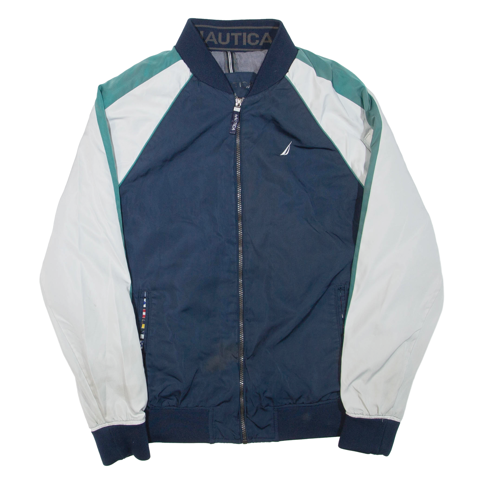 NAUTICA Mens Track Jacket Blue Colourblock M Refurbished - N/A refurbished available on Cerqular