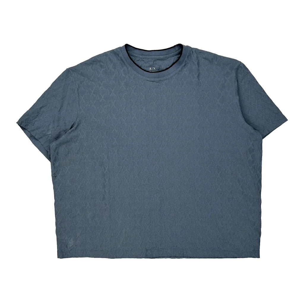 Buy Armani Exchange T-Shirt - XL Blue Cotton Refurbished - $46.89 Armani Exchange T-Shirt - XL Blue Cotton Refurbished - Thrifted (note: this is a term often used to describe second- refurbished available on Cerqular