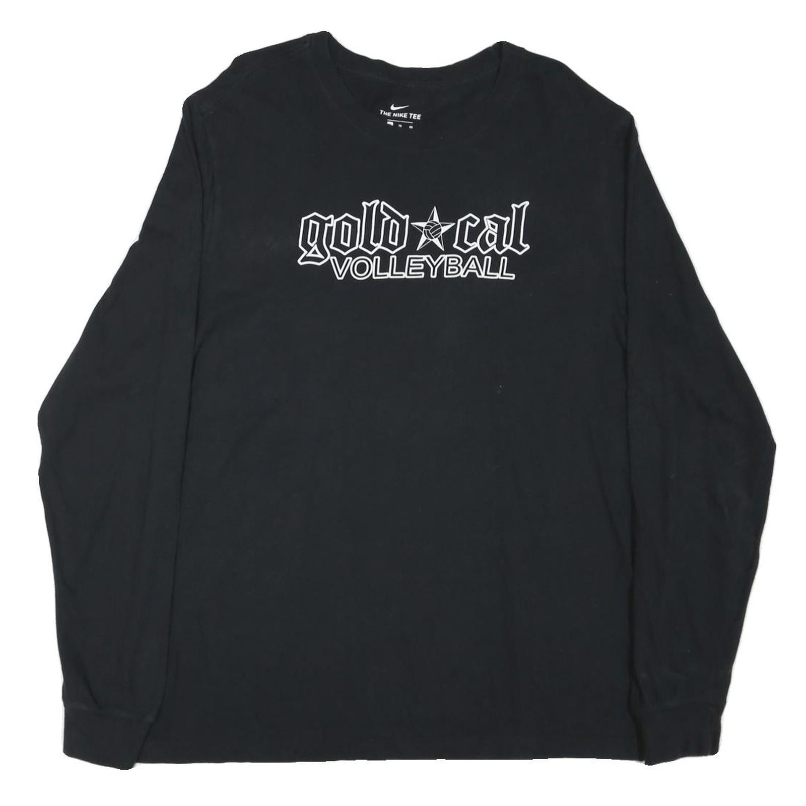 NIKE Mens Black Gold Cal Volleyball Long Sleeve Crew Neck T-Shirt XL Cotton Refurbished - N/A refurbished available on Cerqular