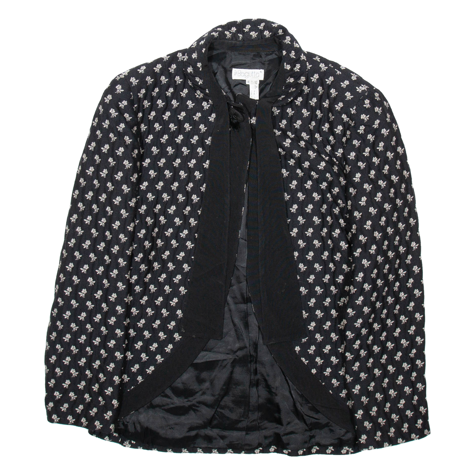 BUGATTI Womens Overcoat Jacket Black Wool Floral M Refurbished - N/A refurbished available on Cerqular