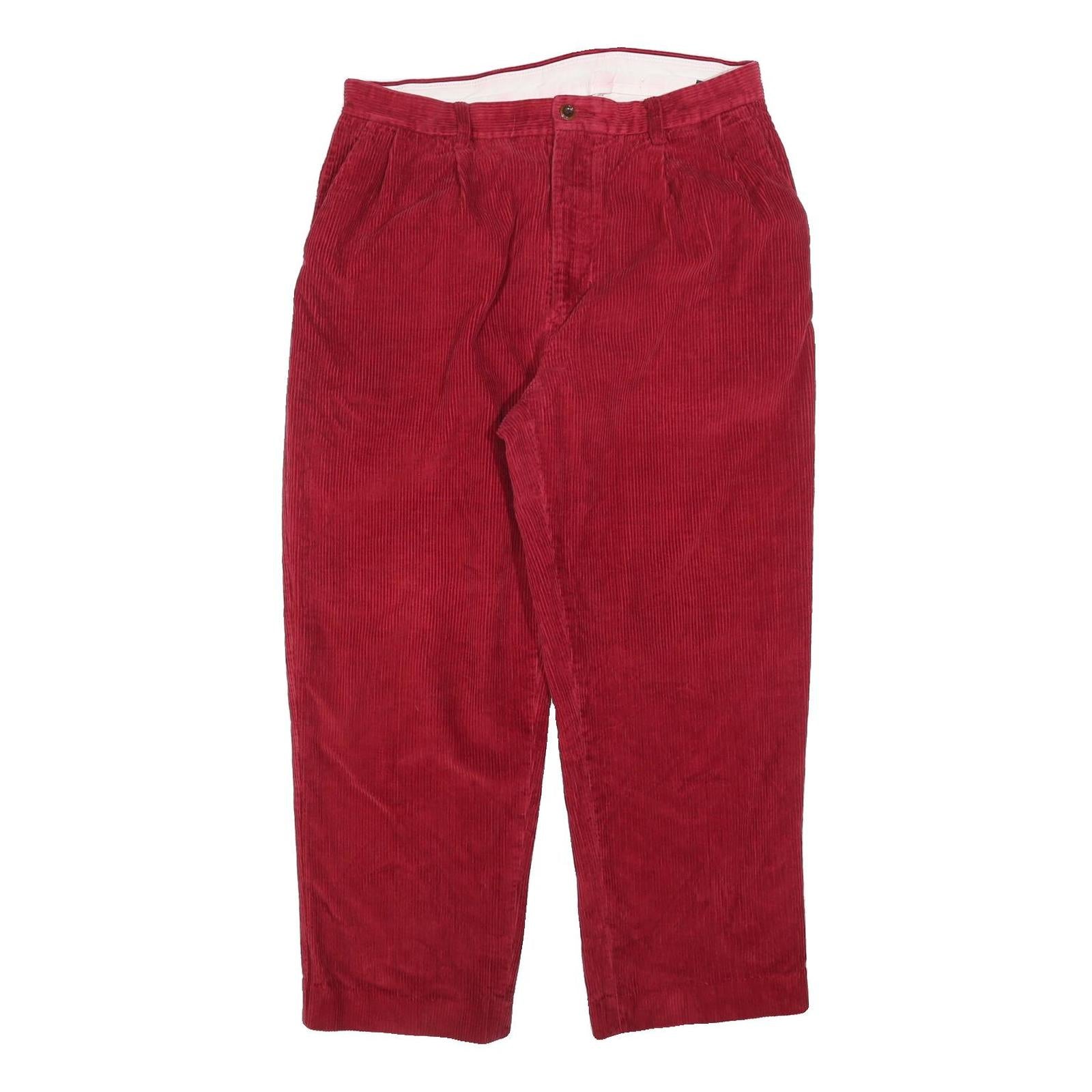 NAUTICA Mens Cotton Blend Red Relaxed Straight Trousers W34 L27 Zip Closure Refurbished - N/A refurbished available on Cerqular