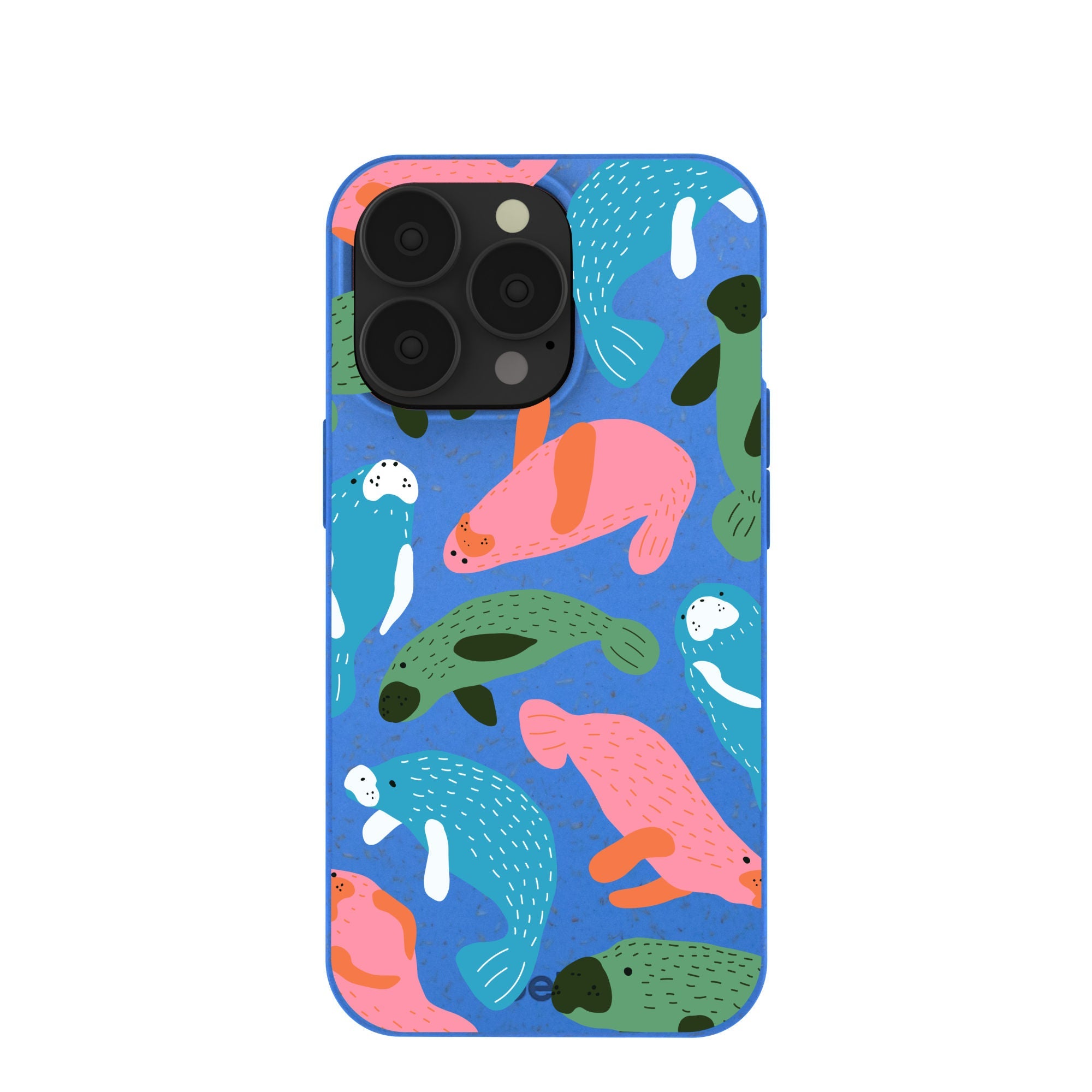 Electric Blue Sea Cows iPhone 13 Pro Case Refurbished - Pela Case refurbished available on Cerqular