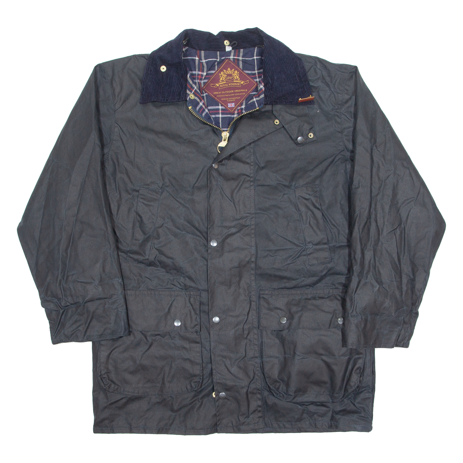 ROYAL WINDSOR Mens Wax Jacket Black 90s S Refurbished - N/A refurbished available on Cerqular
