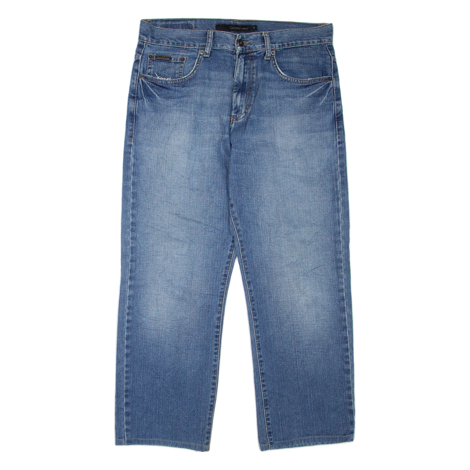 CALVIN KLEIN JEANS Womens Jeans Blue Relaxed Straight Stone Wash W32 L28 Refurbished - N/A refurbished available on Cerqular