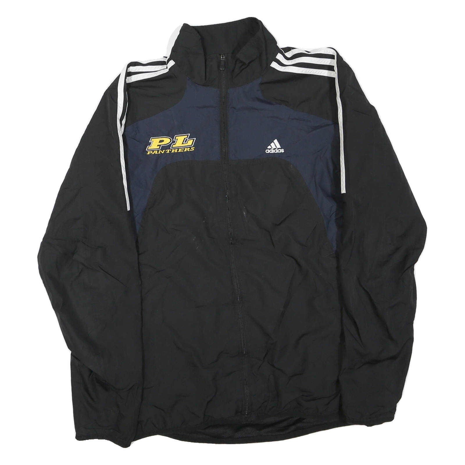 ADIDAS Mens Black Navy PL Panthers Track Jacket S Polyester Blend Zip Striped Refurbished - N/A refurbished available on Cerqular