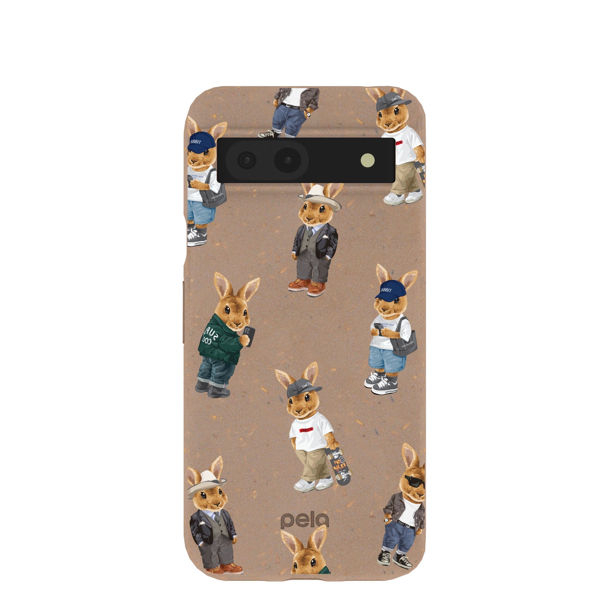 Chocolate Brown Rabbit Friends Google Pixel 8a Case Refurbished - Pela Case refurbished available on Cerqular