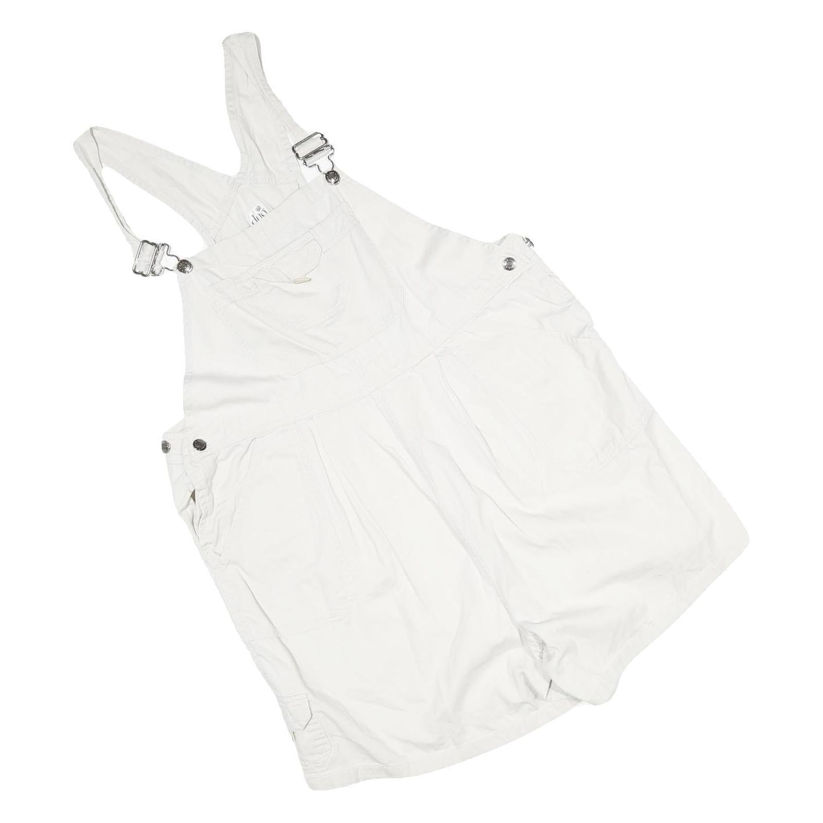 DUO Womens White Cotton Blend Dungarees Regular Fit Woven XL W40 L5 Summer Refurbished - N/A refurbished available on Cerqular