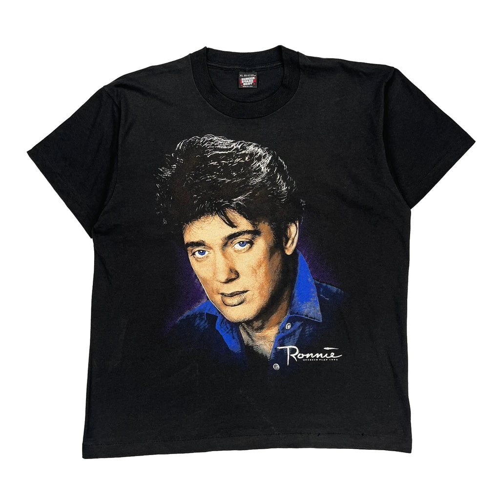 Ronnie Mcdowell Screen Stars Single Stitch T-Shirt - XL Black Cotton Blend Refurbished - Thrifted (note: this is a term often used to describe second- refurbished available on Cerqular