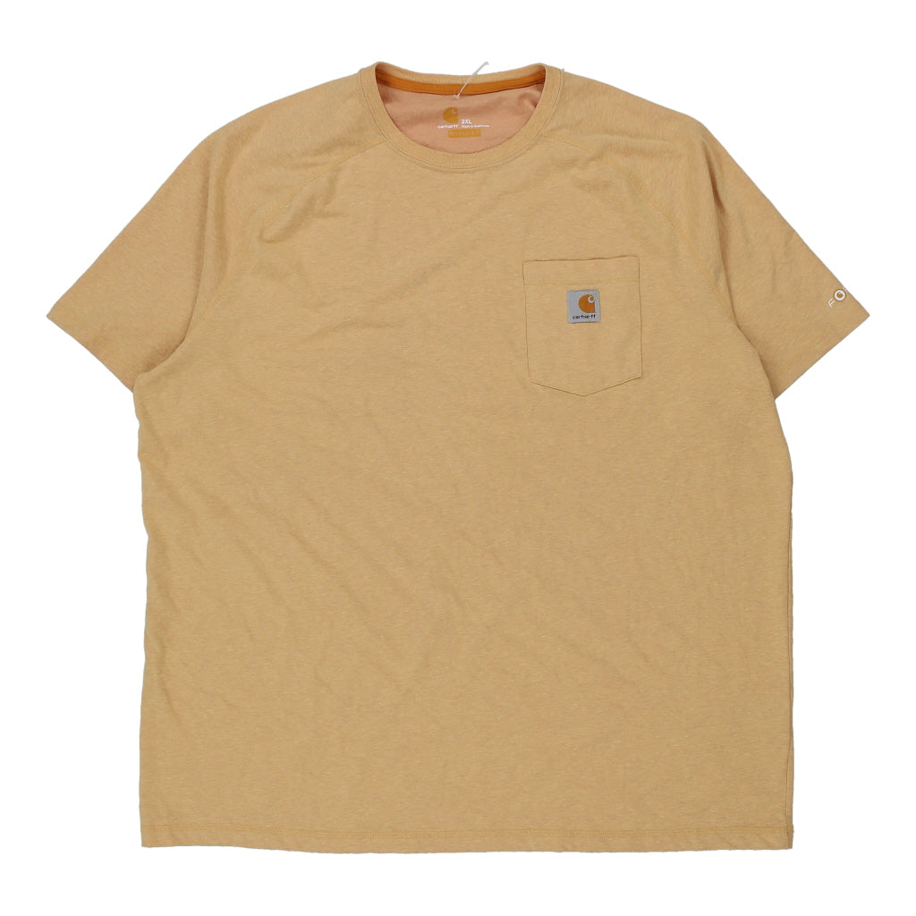 Buy Carhartt T-Shirt - 2XL Yellow Cotton | Size: xx-large Refurbished - $33.49 Carhartt T-Shirt - 2XL Yellow Cotton | Size: xx-large Refurbished - Thrifted (note: this is a term often used to describe second- refurbished available on Cerqular