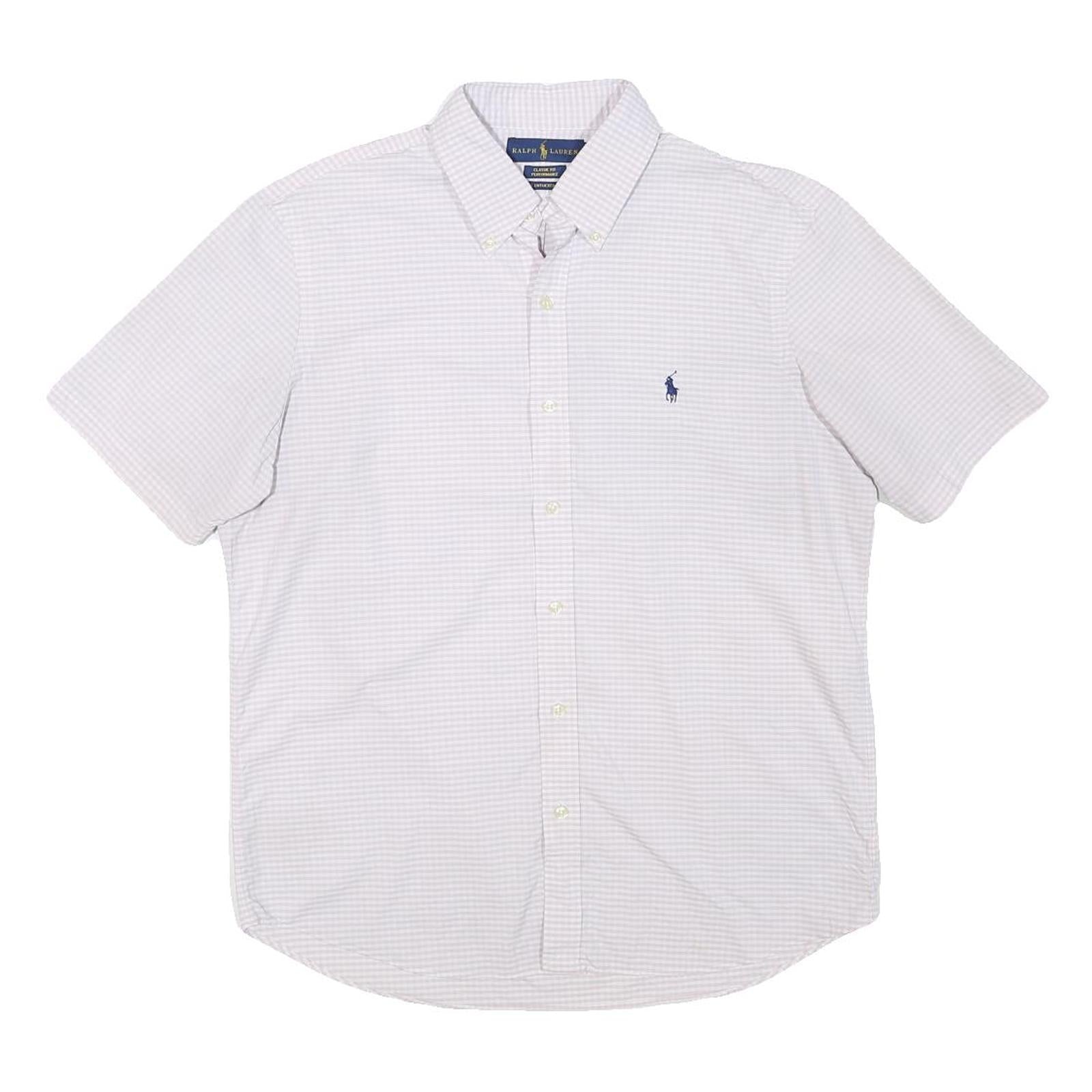 RALPH LAUREN Mens White & Pink Check Shirt M Classic Fit Button Down Summer Refurbished - N/A refurbished available on Cerqular