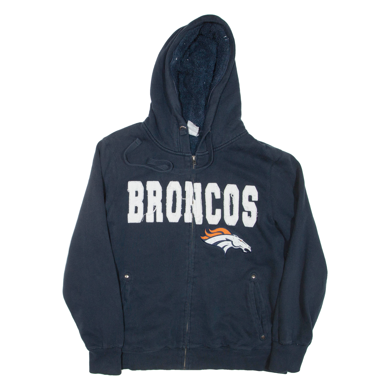 NFL Denver Broncos Womens Blue Hoodie Full Zip USA L Refurbished - N/A refurbished available on Cerqular