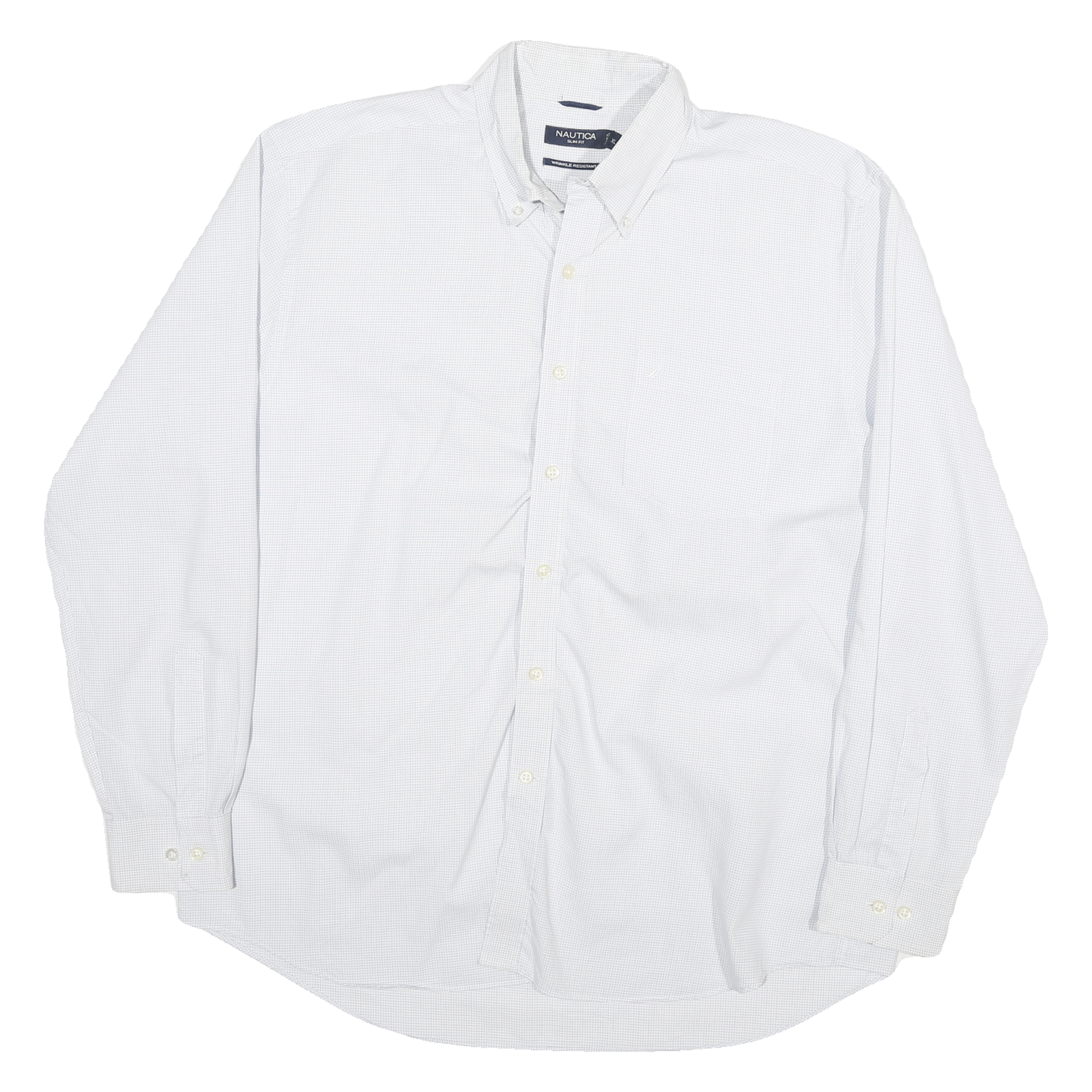 Buy NAUTICA Mens White Blue Check Cotton Blend Shirt XL Button Down Long Sleeve Refurbished - $22.09 NAUTICA Mens White Blue Check Cotton Blend Shirt XL Button Down Long Sleeve Refurbished - N/A refurbished available on Cerqular