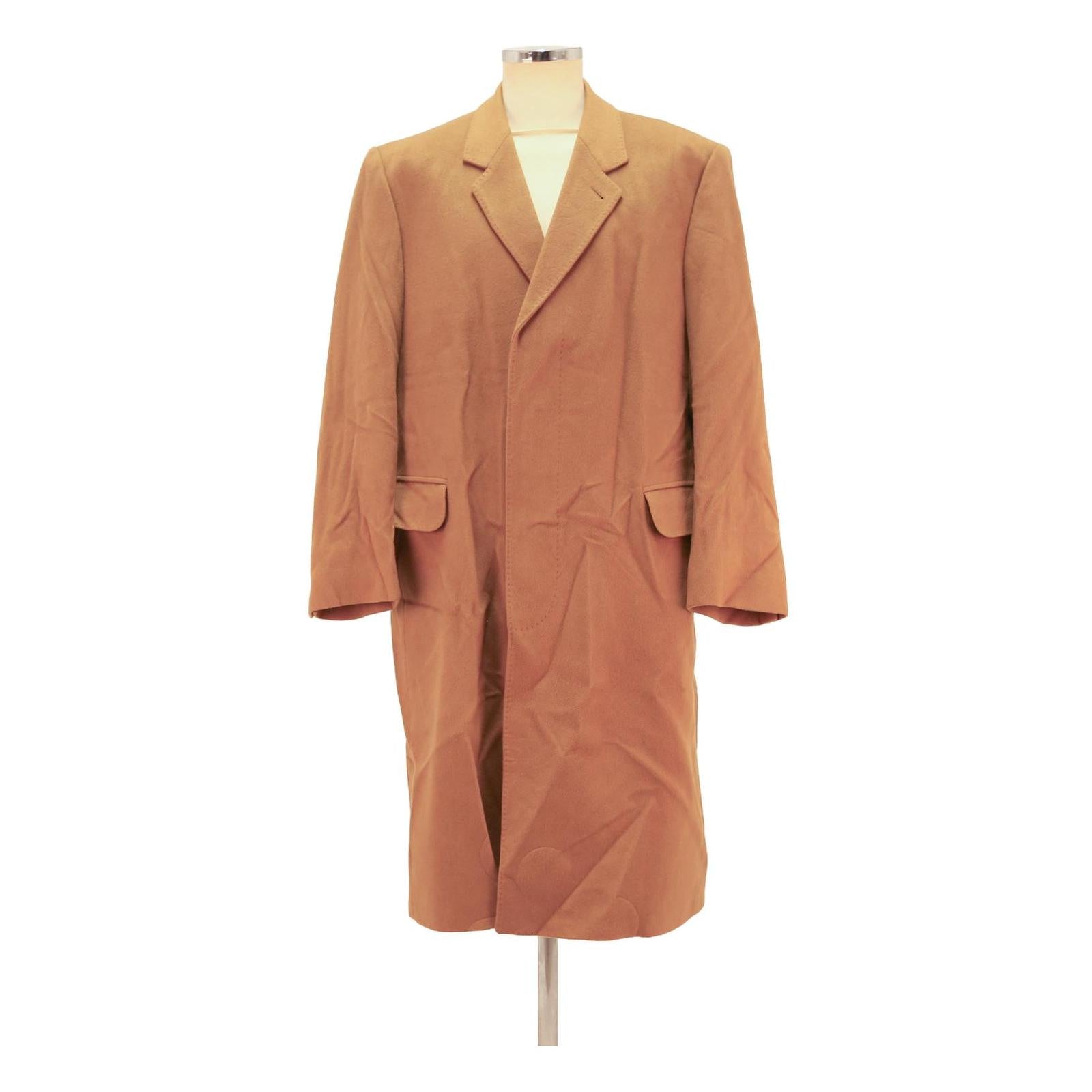 Mens Camel Wool Blend Classic Jacket XL Button Plain Wool Blend Classic Fit Refurbished - N/A refurbished available on Cerqular
