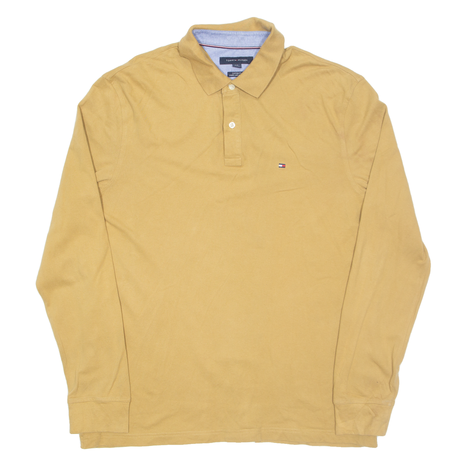 TOMMY HILFIGER Mens Polo Shirt Brown Long Sleeve L Refurbished - N/A refurbished available on Cerqular