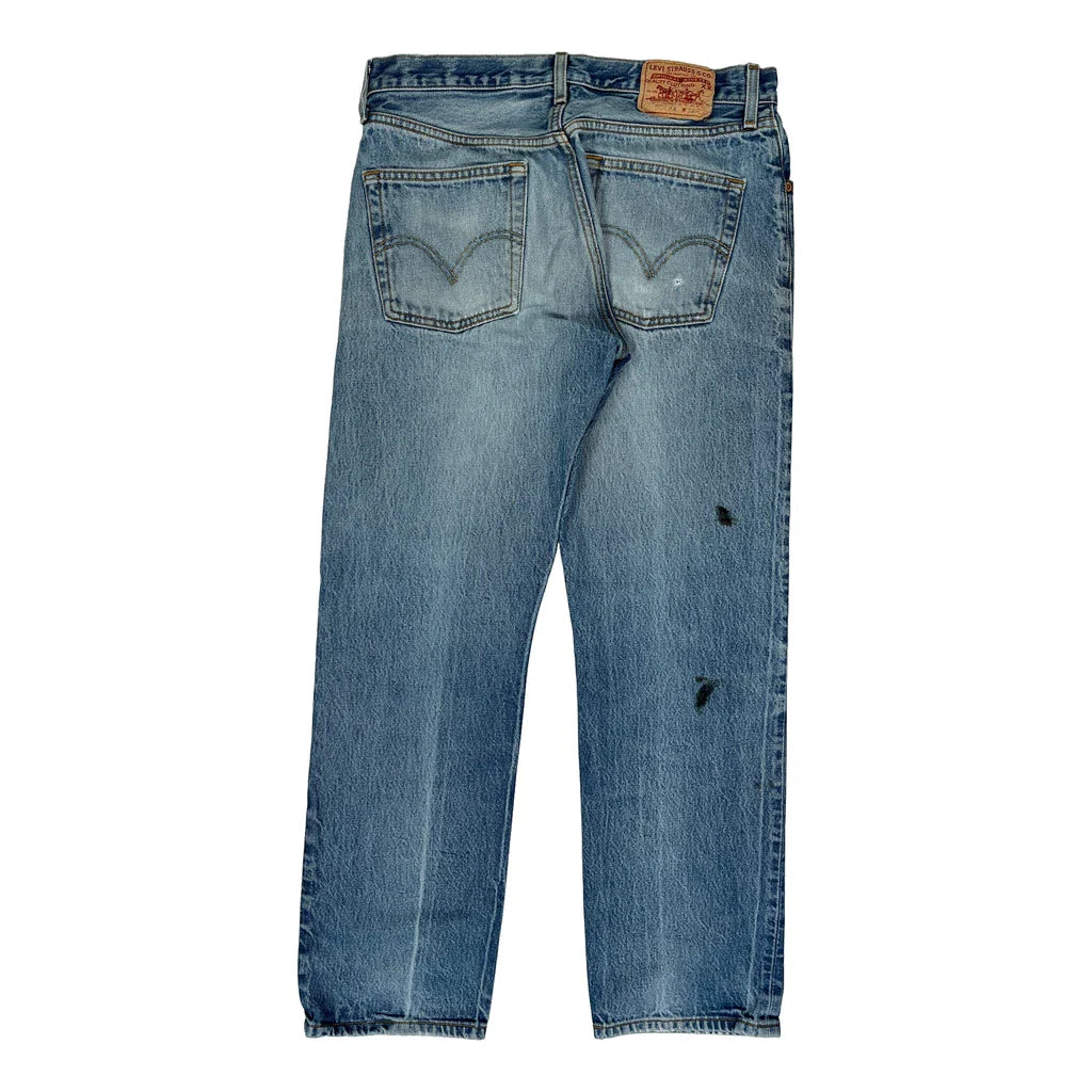 Levis Jeans - 32W 29L Light Wash Denim Refurbished - Thrifted (note: this is a term often used to describe second- refurbished available on Cerqular
