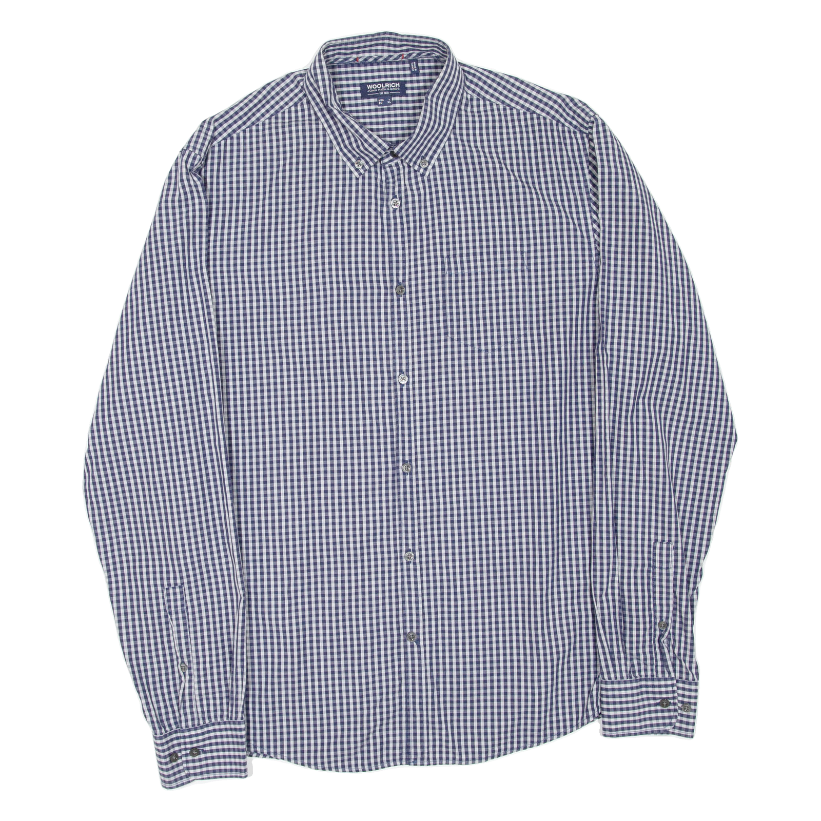 WOOLRICH Mens Shirt Blue Check Long Sleeve XL Refurbished - N/A refurbished available on Cerqular