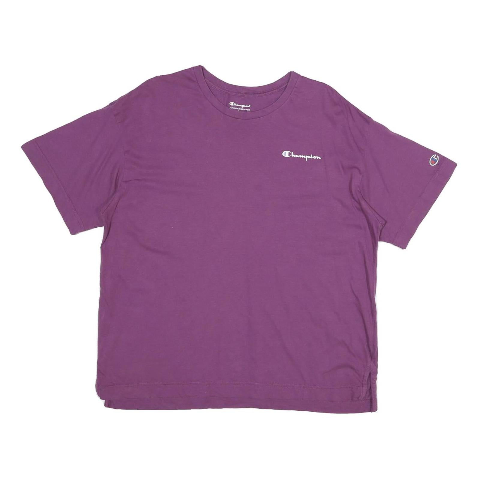 CHAMPION Womens Purple T-Shirt L Short Sleeve Crew Neck Cotton Casual Refurbished - N/A refurbished available on Cerqular