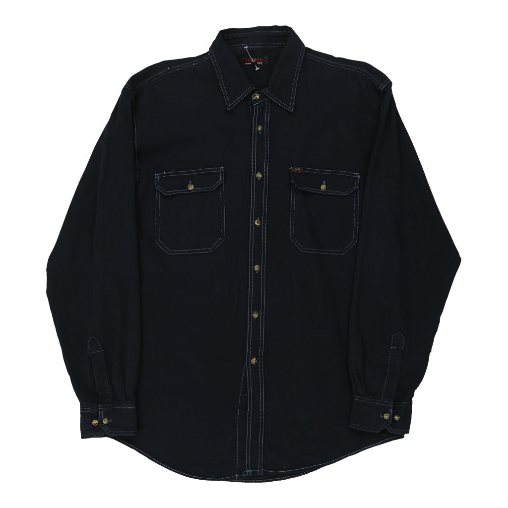 Hankering Contrast Stitch Shirt - XL Navy Cotton Refurbished - Thrifted (note: this is a term often used to describe second- refurbished available on Cerqular