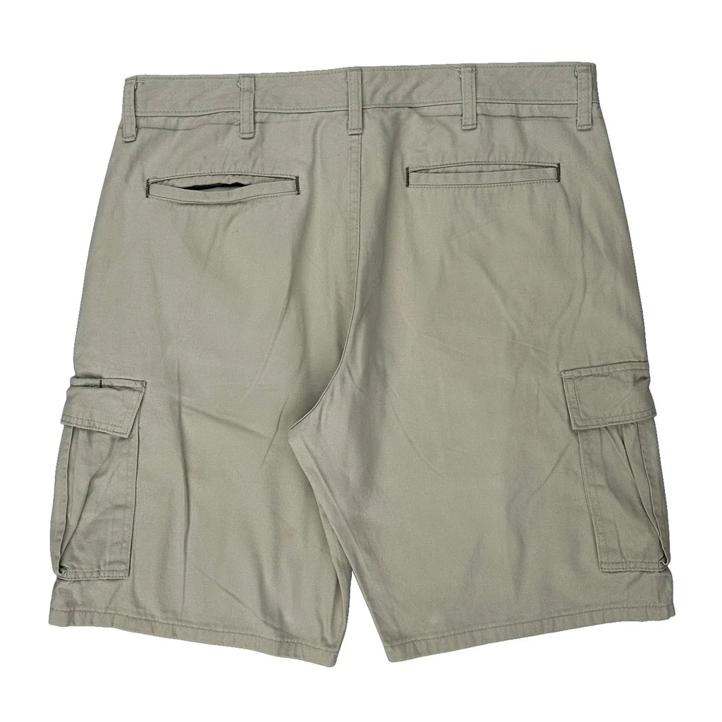 Wrangler Cargo Shorts - 36W 9L Beige Cotton Refurbished - Thrifted (note: this is a term often used to describe second- refurbished available on Cerqular