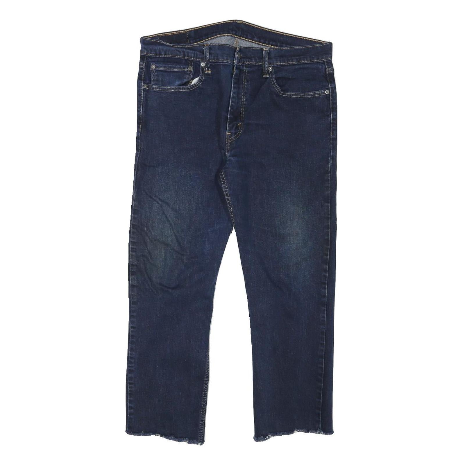 LEVI'S 502 Mens Jeans Blue Regular Straight Denim Medium W34 L26 Raw Hem Refurbished - N/A refurbished available on Cerqular