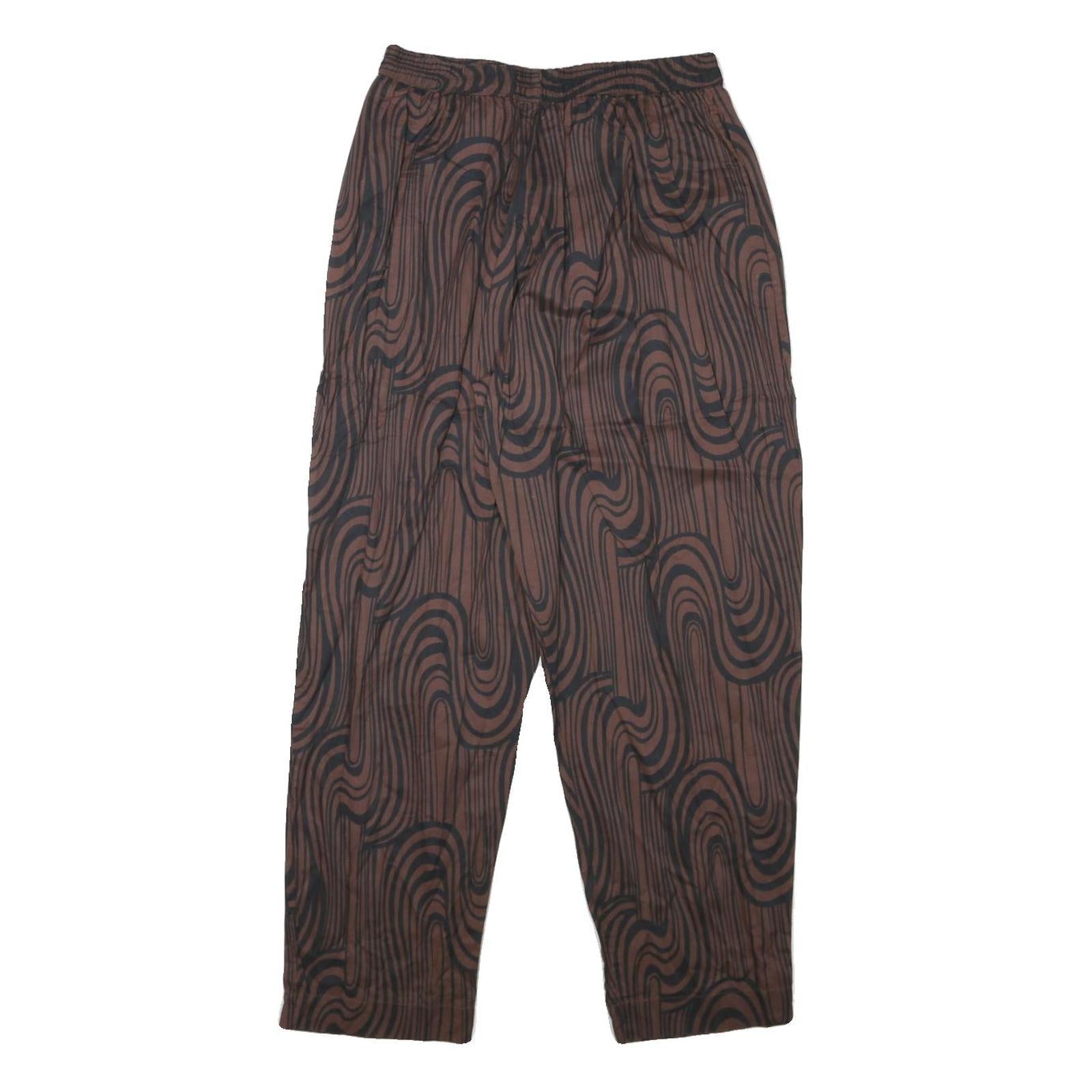 KHAADI Womens Cotton Blend Relaxed Brown Black Swirl Patterned Trousers W25 L26 Refurbished - N/A refurbished available on Cerqular
