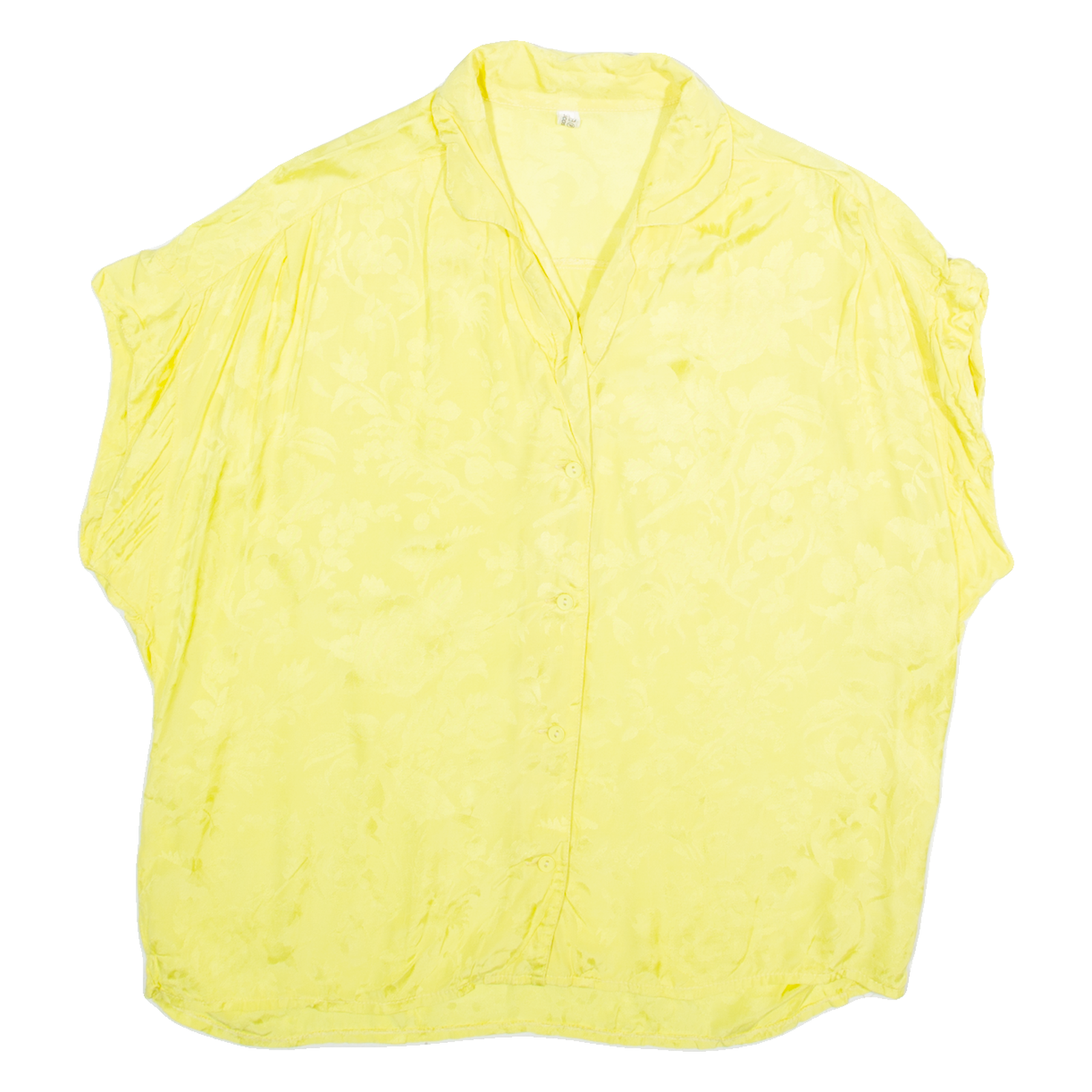 Womens Top Yellow V-Neck Sleeveless Viscose Floral M Refurbished - N/A refurbished available on Cerqular