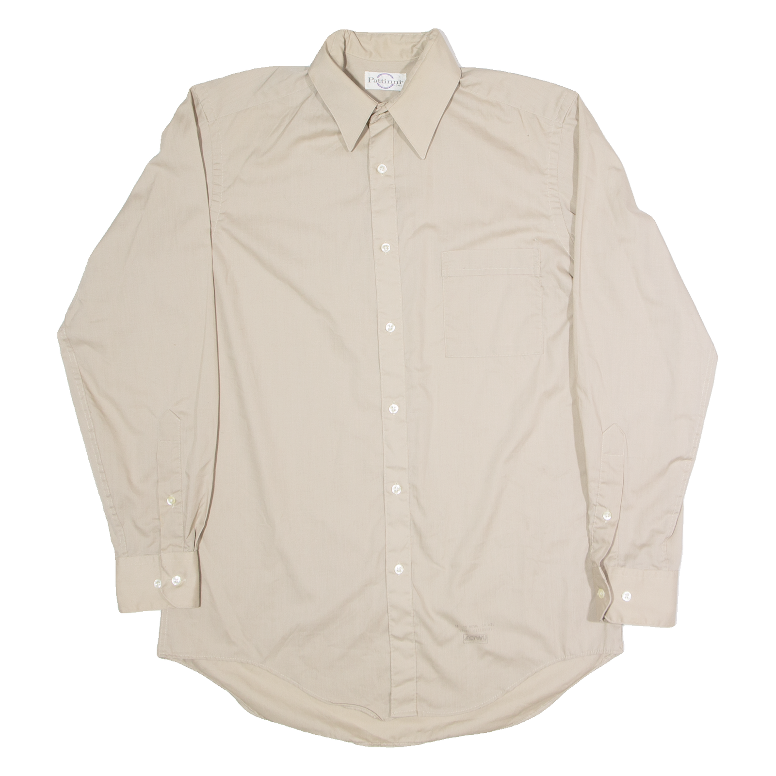 PATTINI Mens Plain Shirt Grey Long Sleeve M Refurbished - N/A refurbished available on Cerqular