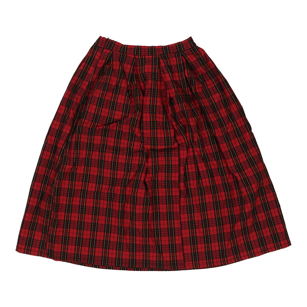 Unbranded Checked Skirt - Medium Red Cotton Blend Refurbished - Thrifted (note: this is a term often used to describe second- refurbished available on Cerqular