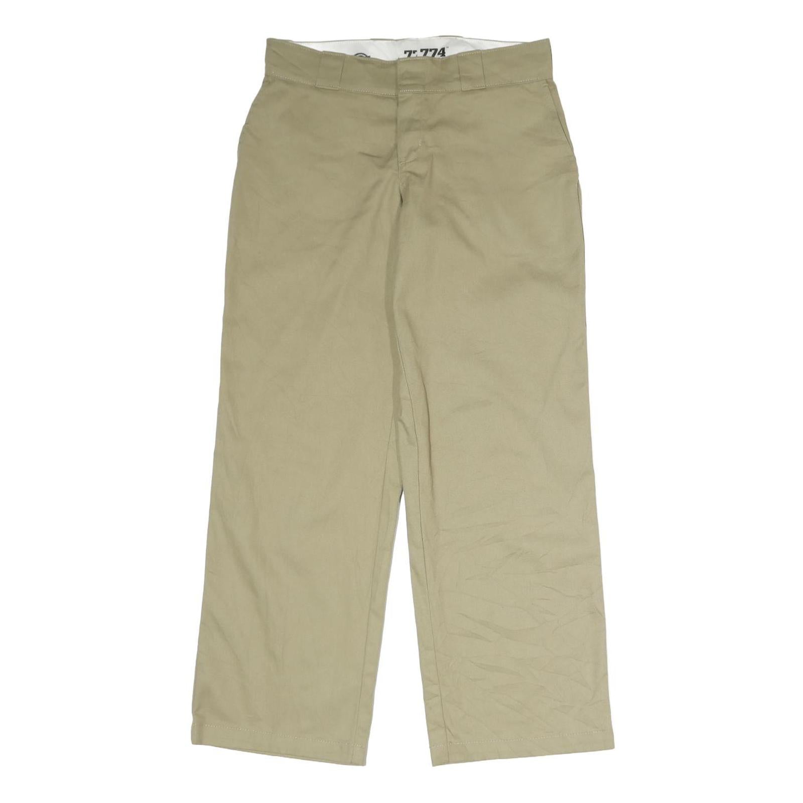 DICKIES Mens Cotton Beige Regular Fit Straight Leg Trousers W36 L30 Workwear Refurbished - N/A refurbished available on Cerqular
