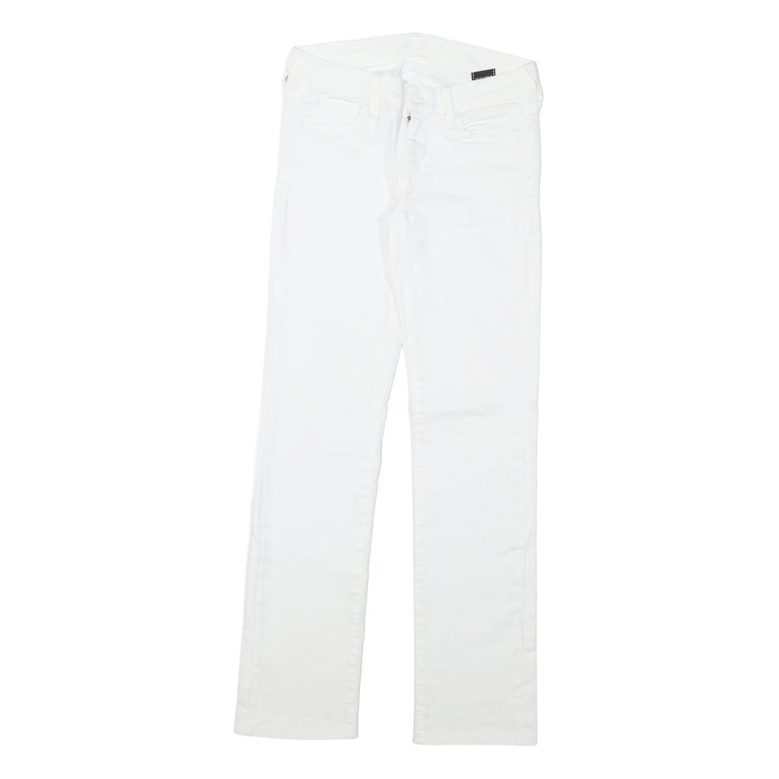 7 FOR ALL MANKIND Womens Regular Fit Straight Denim White Cotton Blend Zip W26 Refurbished - N/A refurbished available on Cerqular