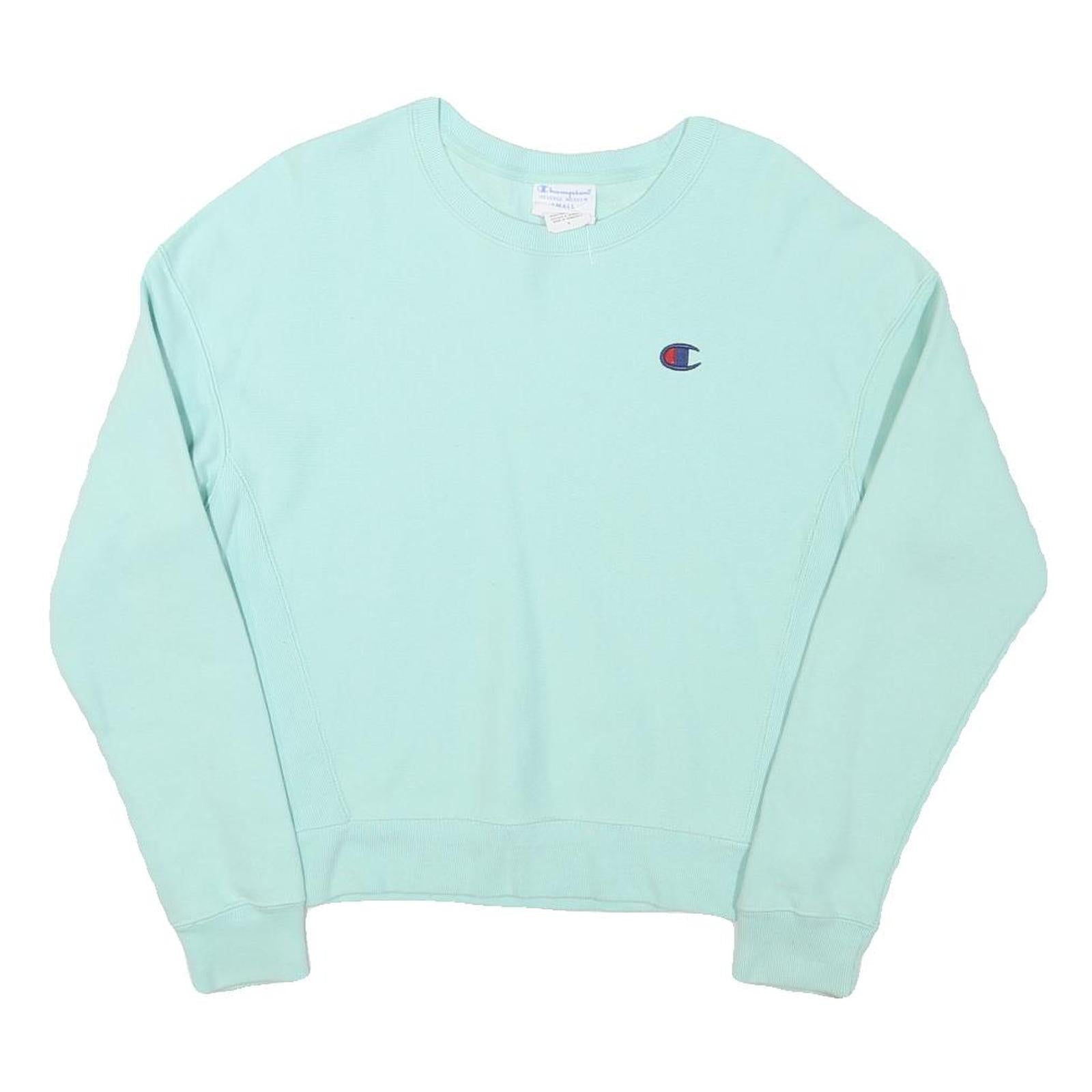 CHAMPION Mens Light Blue Crew Neck S Cotton Blend Pullover Sweatshirt Refurbished - N/A refurbished available on Cerqular