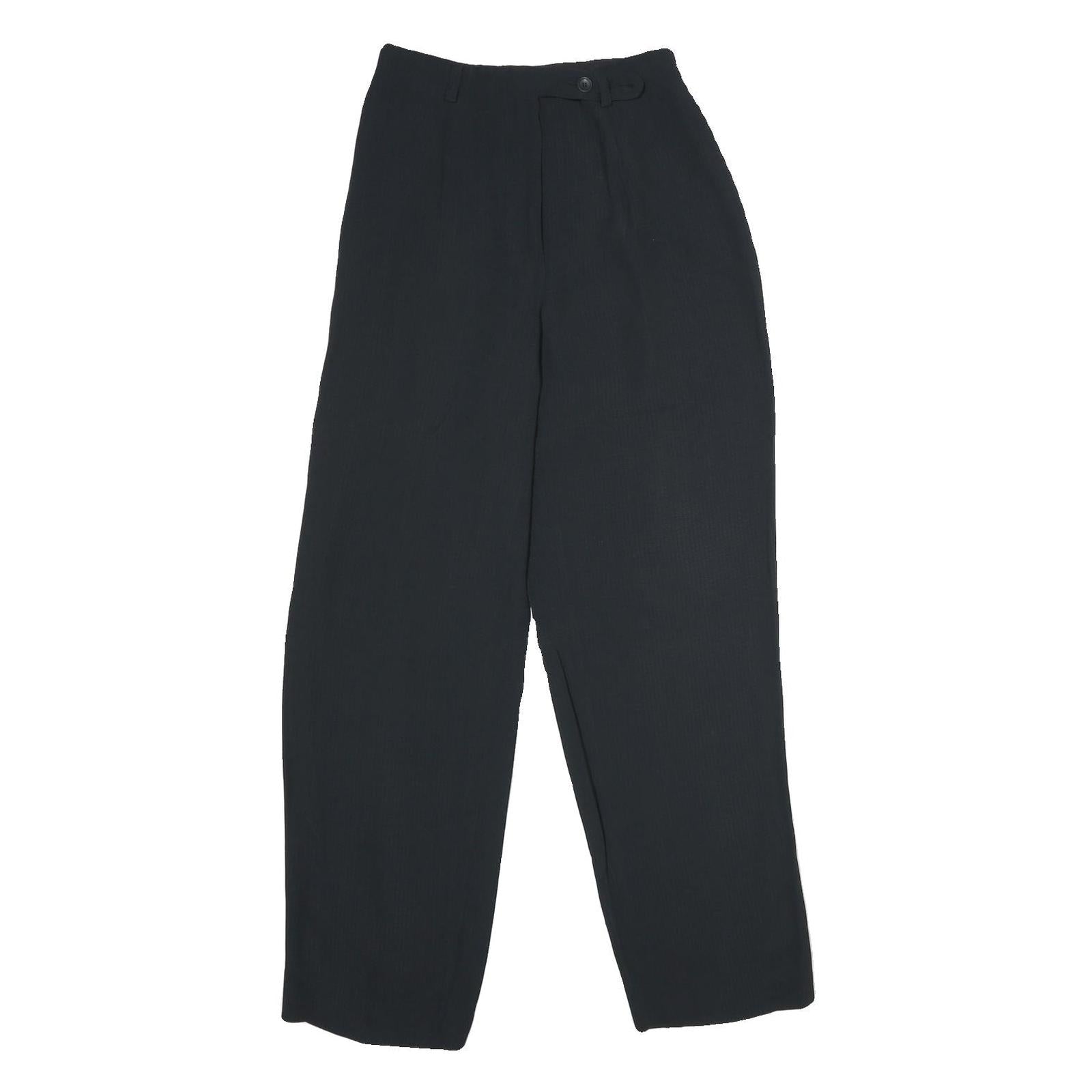 EMPORIO ARMANI Womens Viscose Blend Black Regular Leg Trousers W25 L29 Elegant Refurbished - N/A refurbished available on Cerqular