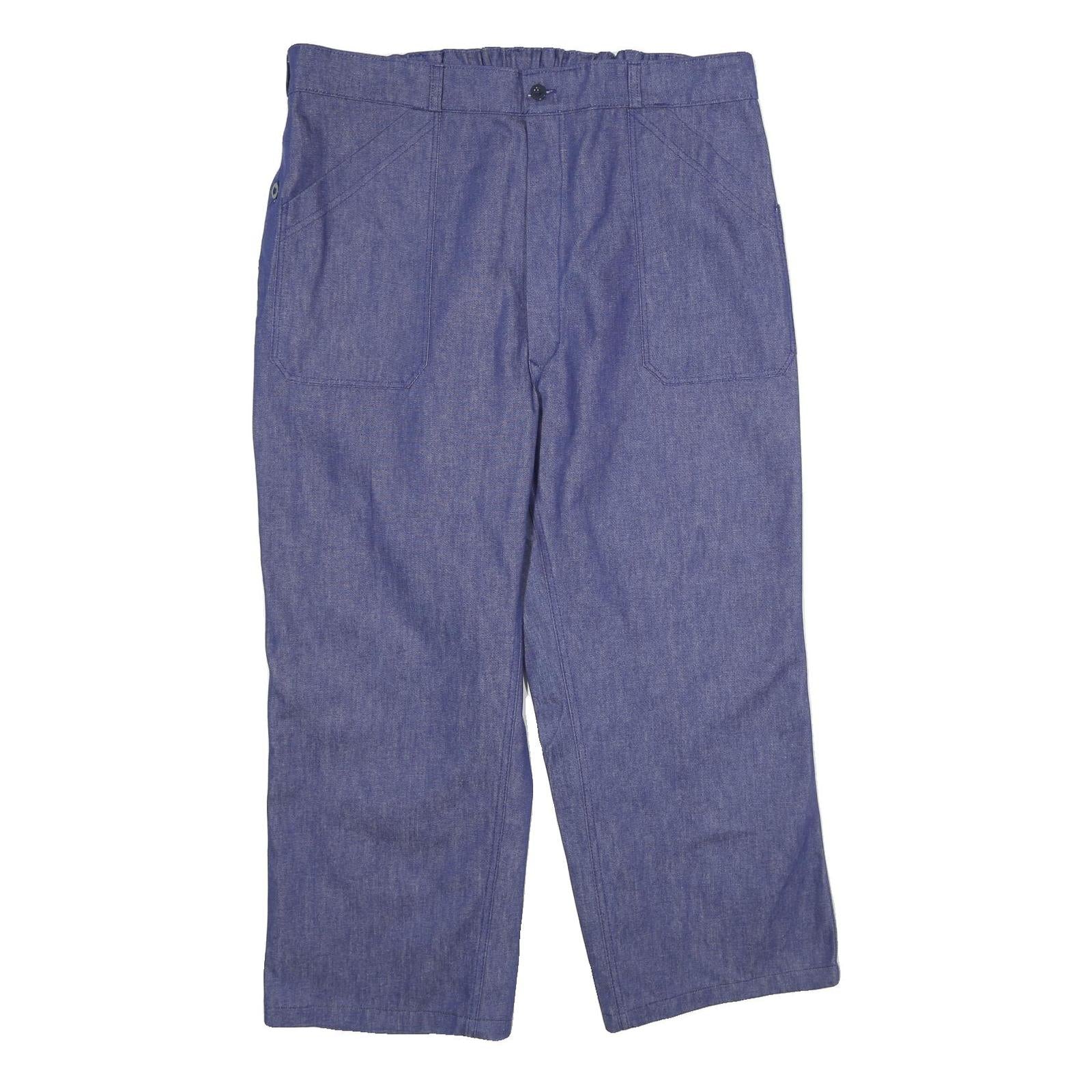 Buy Mens Blue Cotton Relaxed Straight Trousers W40 L28 Button Closure Casual Refurbished - $23.39 Mens Blue Cotton Relaxed Straight Trousers W40 L28 Button Closure Casual Refurbished - N/A refurbished available on Cerqular