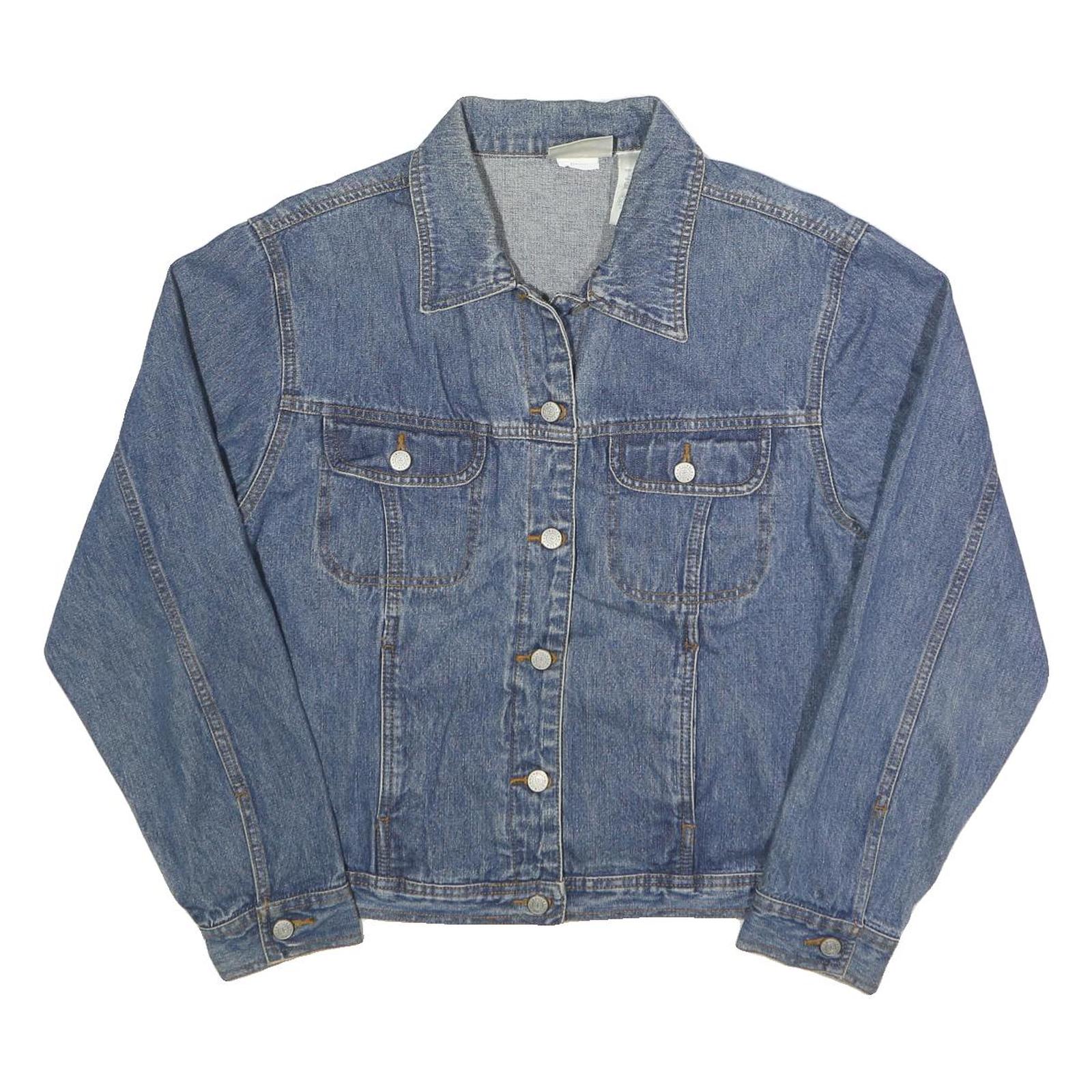 BILL BLASS Womens Blue Classic Denim Jacket XL Cotton Button Plain Stylish Refurbished - N/A refurbished available on Cerqular