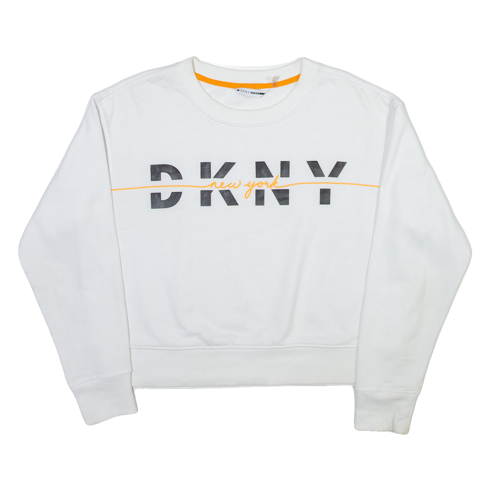 DKNY Womens Sweatshirt White Crew Neck XS Refurbished - N/A refurbished available on Cerqular
