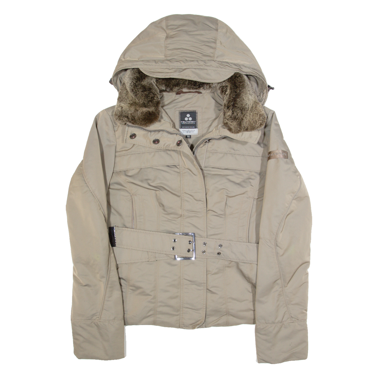 PEUTEREY Down Insulated Womens Puffer Coat Grey Hooded M Refurbished - N/A refurbished available on Cerqular