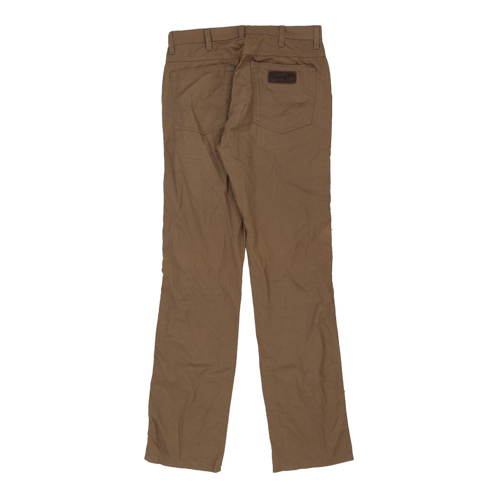 Wrangler Trousers - 30W 34L Brown Cotton Refurbished - Thrifted (note: this is a term often used to describe second- refurbished available on Cerqular