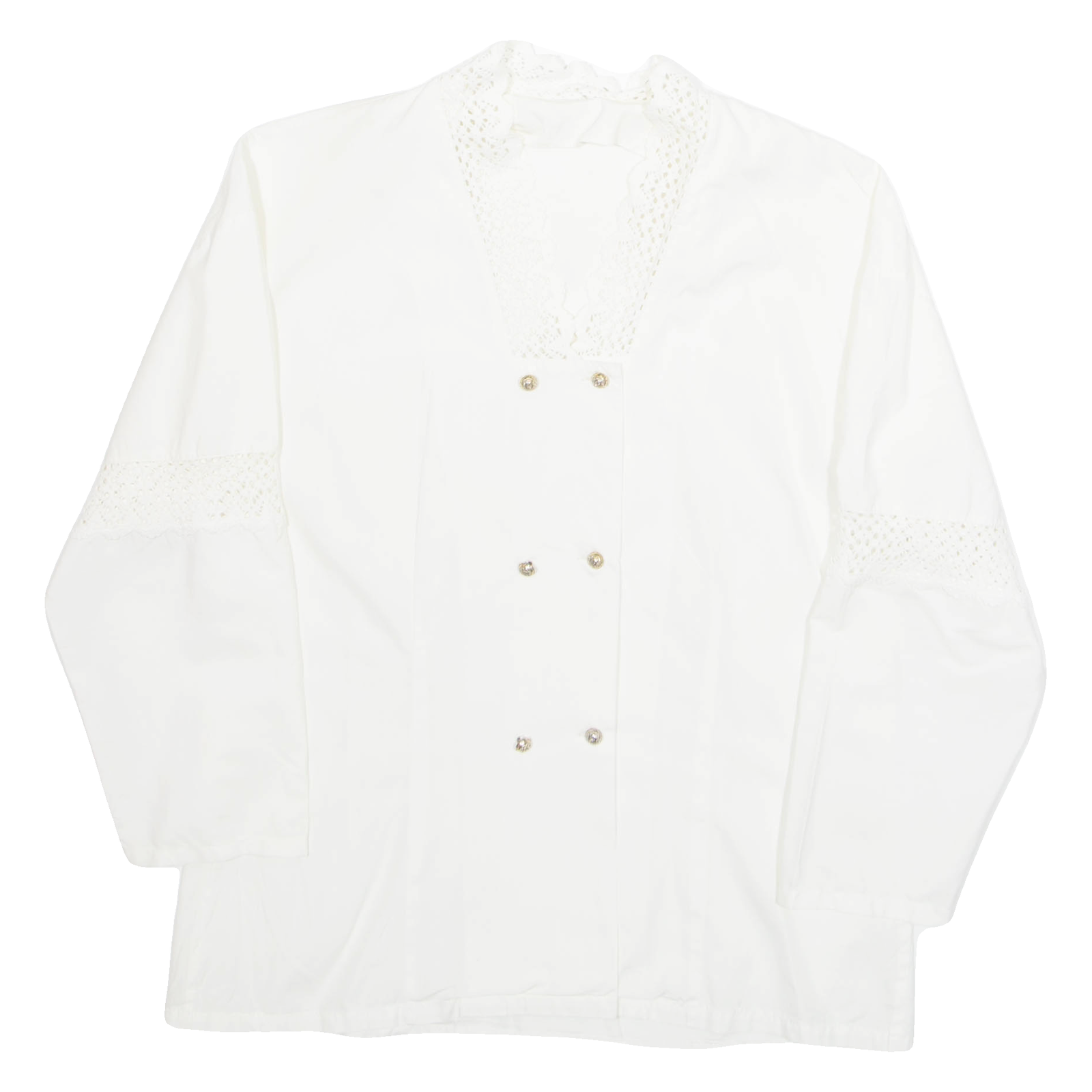 Womens Blouse White V-Neck Long Sleeve M Refurbished - N/A refurbished available on Cerqular