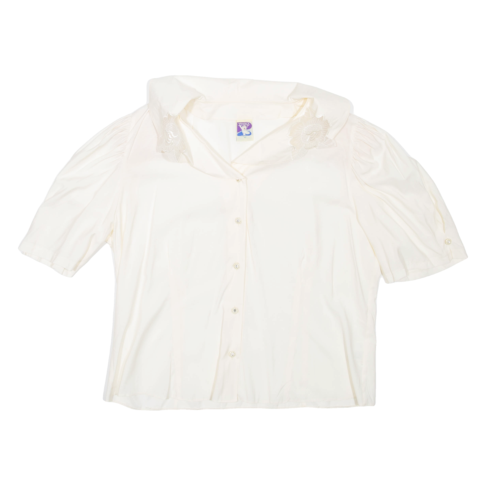 YESSICA Womens Blouse Beige Collared L Refurbished - N/A refurbished available on Cerqular