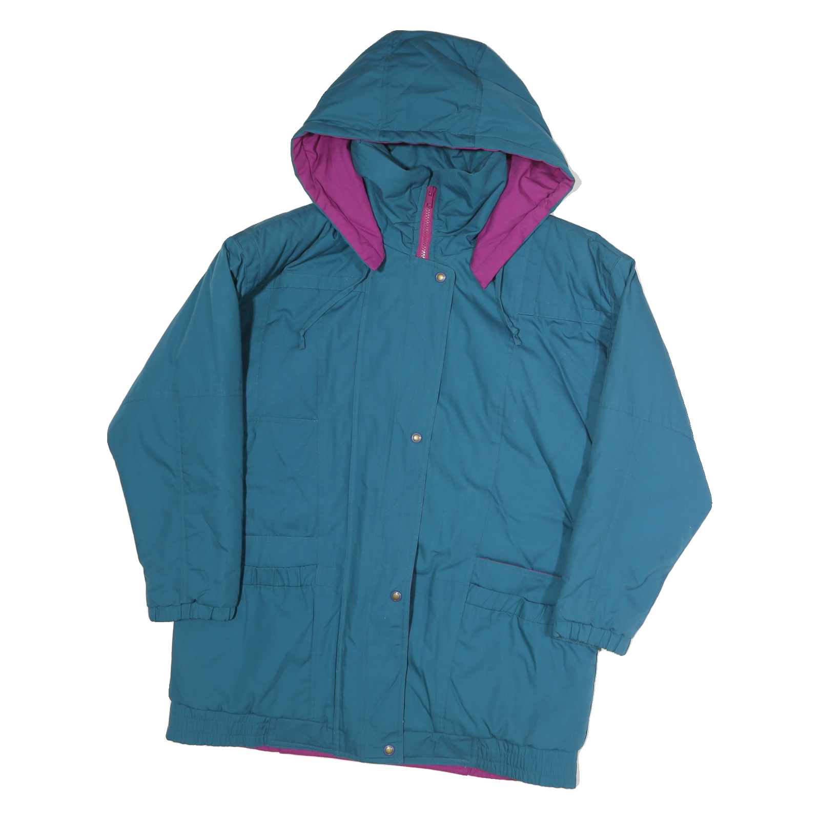 CURRENT SEEN Womens Blue & Purple Zip Jacket M Polyester Blend Hooded Plain Refurbished - N/A refurbished available on Cerqular