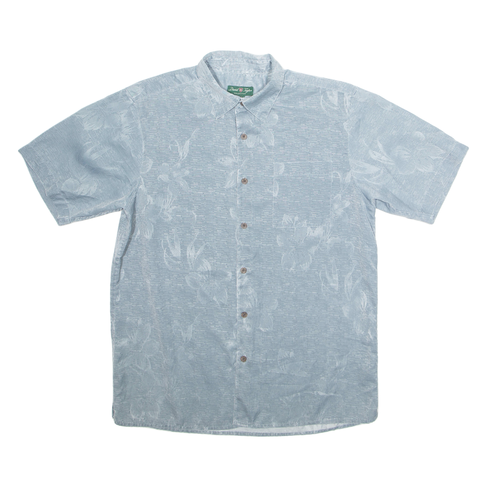 DAVID TAYLOR Mens Shirt Blue Floral M Refurbished - N/A refurbished available on Cerqular