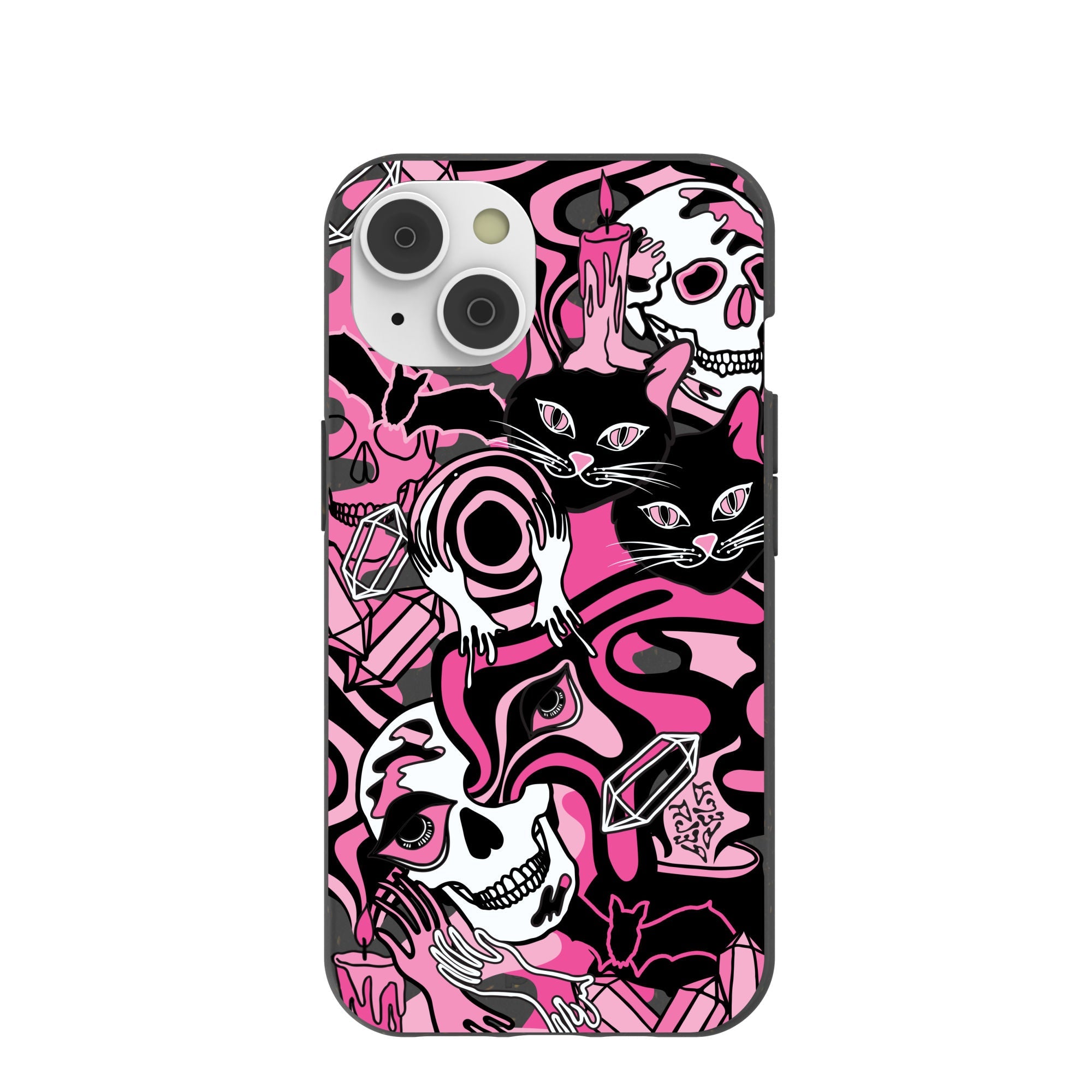 Black Spellbound Ghouls iPhone 14/16e Case Refurbished - Pela Case refurbished available on Cerqular