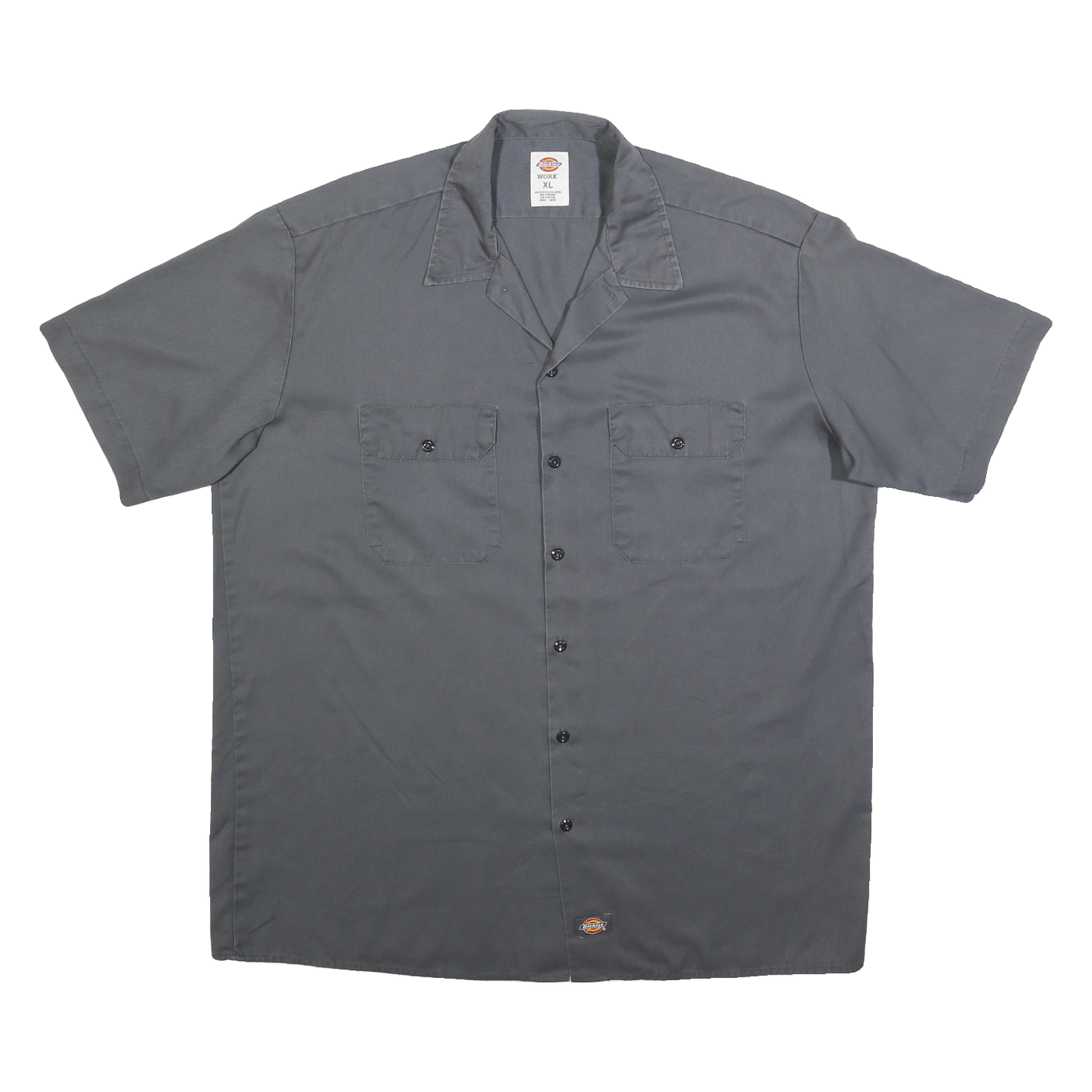 DICKIES Mens Grey Work Shirt XL Button Front Two Pocket Casual Refurbished - N/A refurbished available on Cerqular