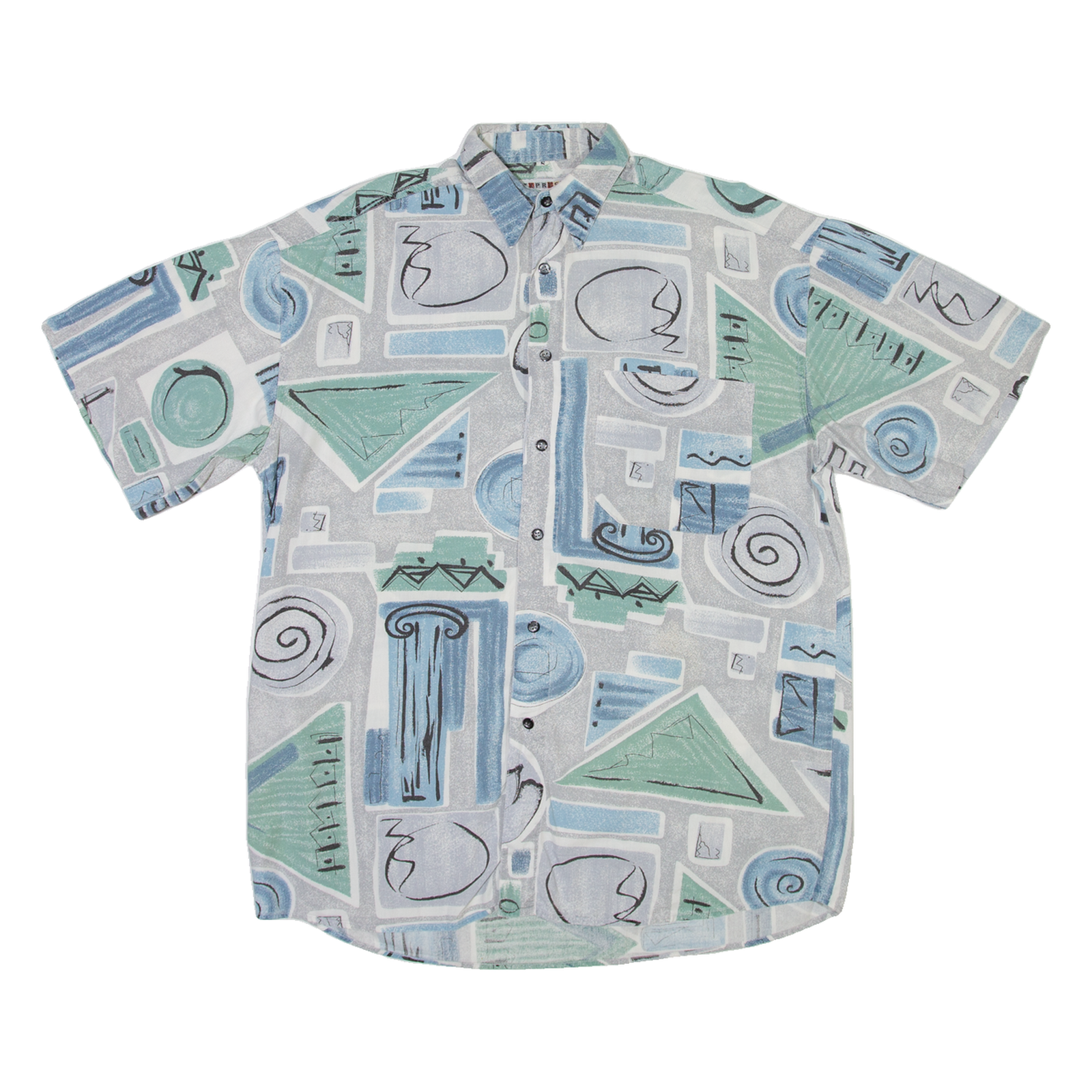 EXPRESS WEAR Mens Shirt Grey Geometric S Refurbished - N/A refurbished available on Cerqular