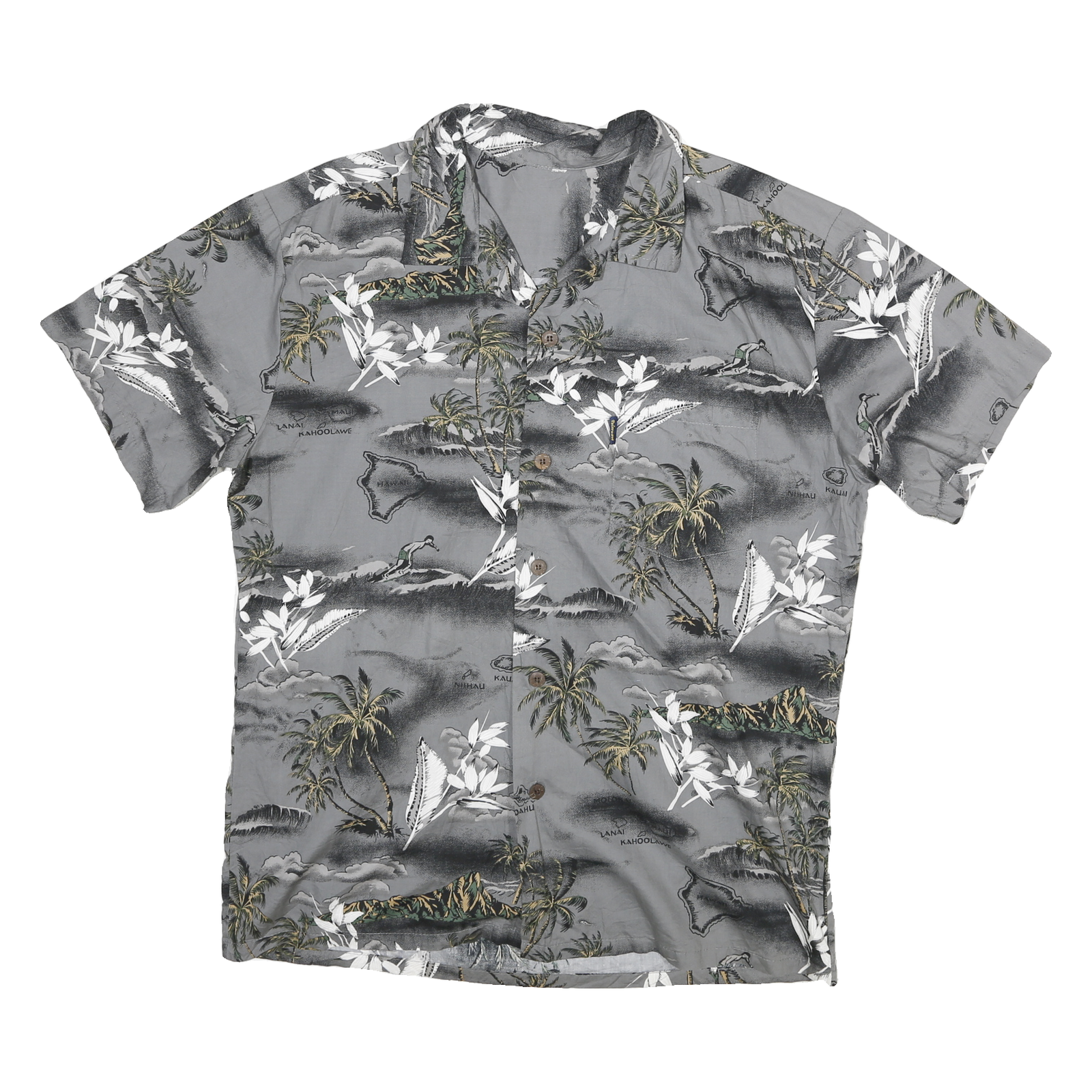 Buy Mens Grey Hawaiian Cotton Blend Shirt M Tropical Print Casual Summer Refurbished - $16.89 Mens Grey Hawaiian Cotton Blend Shirt M Tropical Print Casual Summer Refurbished - N/A refurbished available on Cerqular