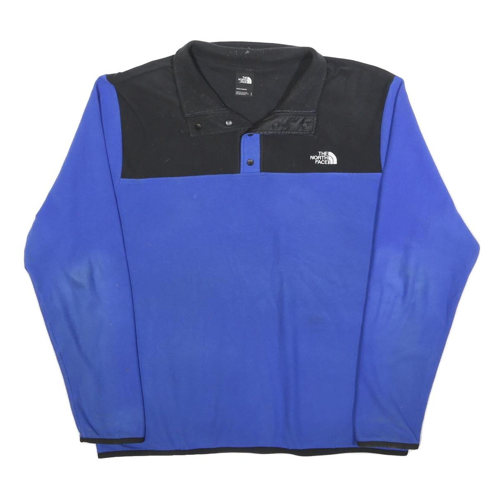 THE NORTH FACE Mens Blue & Black Pullover Plain Crew Neck Basic Knit XL Fleece Refurbished - N/A refurbished available on Cerqular