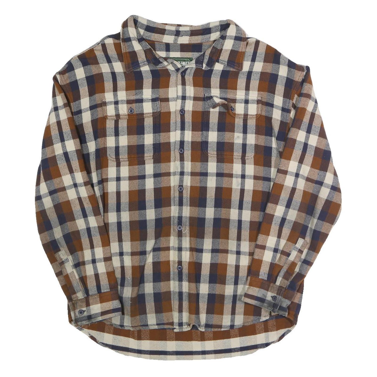 AMERICAN EAGLE Mens Brown & Blue Check Shirt XL Long Sleeve Button Closure Refurbished - N/A refurbished available on Cerqular